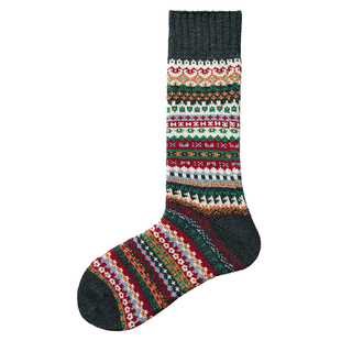 BEEFF Village系列民族长袜爱尔兰山区 阿美咔叽复古袜子无骨厚实