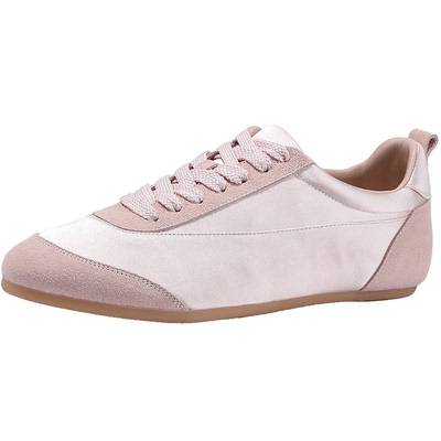 BellaLily2026春季新款绸缎拼色德训鞋软底芭蕾鞋轻便薄底休闲鞋