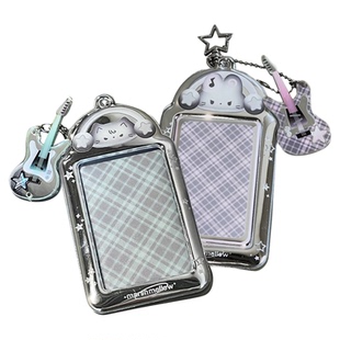 原创高颜值 摇滚贝斯小猫kpop追星小卡套展示硬卡套定制挂件pvc