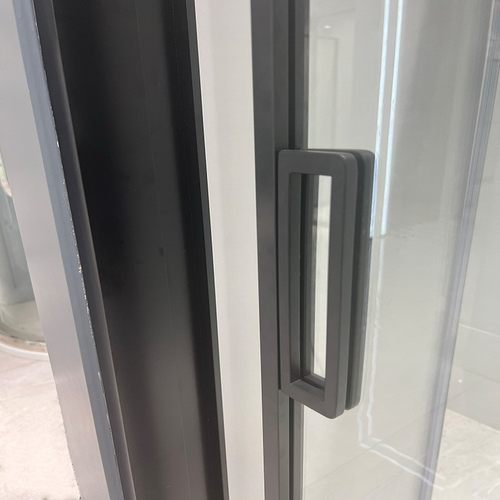 一字型简约极窄边二联动玻璃隔离干湿分离移门淋浴房厨房门金康兴