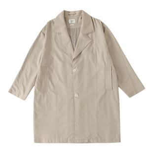 LR MADE 23AW 莱赛尔羊毛混纺 简约飘带廓形磨毛感平驳领长款大衣