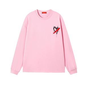 INXX水墨爱心印花套头卫衣男立体刺绣上衣宽松圆领打底衫女