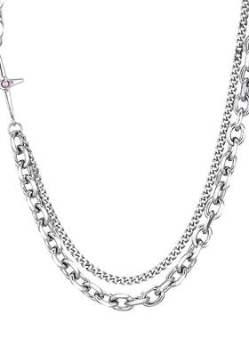 EBYG星芒叠戴项链男生中性潮牌小众配饰男士古巴链条嘻哈卫衣链女