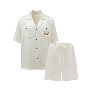 礼物推荐】Not Just Pajama 22姆米真丝睡衣男女同款短袖套装