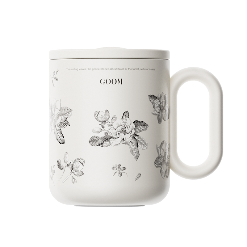 GOOM保温马克杯办公室咖啡泡茶杯子女生高颜值不锈钢带盖圣诞礼物