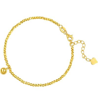 周生生永系列爆闪圆珠蹦迪小金珠碎金子碎碎冰盘缠黄金手链93855B