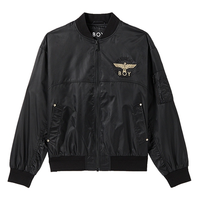 BOYLONDON春季男女同款廓形夹克提花刺绣潮牌梭织外套N23020