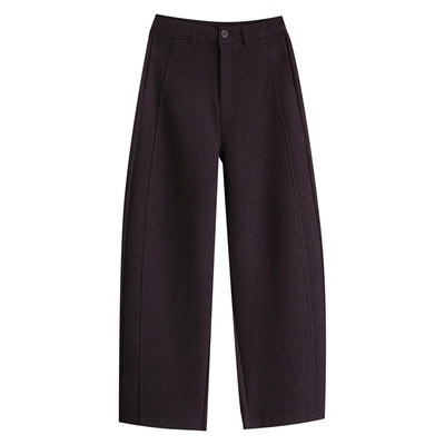 秋冬季时尚女士羊毛呢弯刀阔腿裤