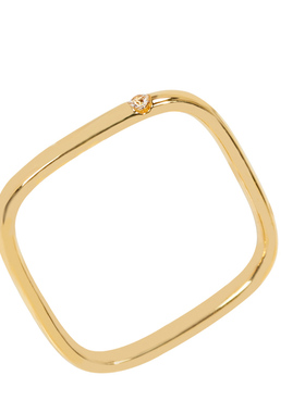 钛钢钛钢镀18k金小方戒彩金戒指