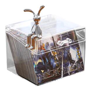 日式卡片收纳盒透明桌面名片杂物装小卡的盒子塑料卡片办公整理盒