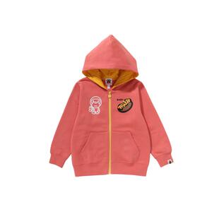 BAPE童装秋冬卡通小猴BABY MILO热狗拉链连帽卫衣开衫315001N