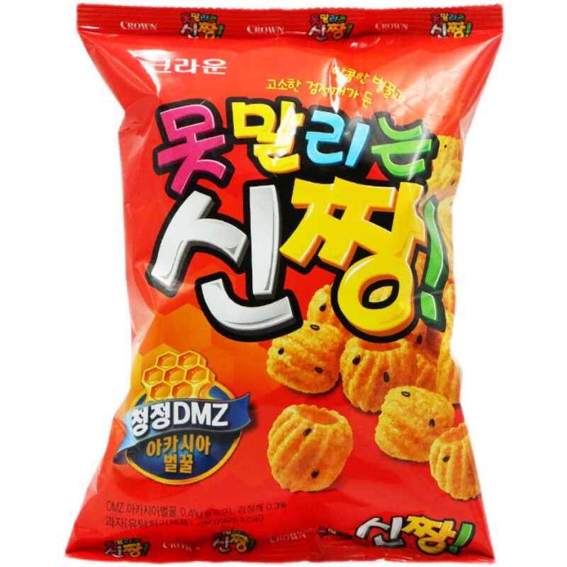 韩国进口克丽安蜡笔小新蜂蜜芝麻脆休闲零食膨化锅巴食品120g包邮