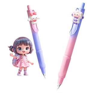 英雄牌按动钢笔三年级小学生专用正姿练字可替换墨囊儿童初学者书写练字精致高颜值四年级免费刻字官方正品