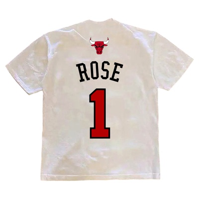 公牛队上衣德里克罗斯1号球衣篮球短袖T恤纯棉运动休闲长袖打底衫