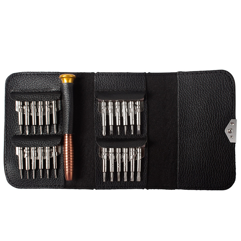 拓伏锐螺丝刀套装25合1高精密多功能便携皮夹式起子 维修拆机工具