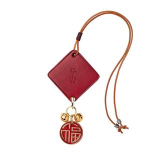 高档汽车挂件车内吊饰宝马mini装饰男女款出入平安真纯皮手工创意