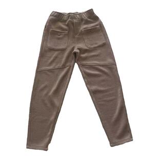 秋冬加厚雪尼尔卫裤女酒红色高腰哈伦萝卜裤洋气百搭小脚奶奶裤潮