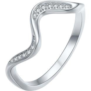 周六福戒指女S925银波纹舞曲指环手饰时尚送女友本命年礼物