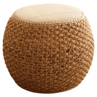 藤编矮凳阳台坐凳化妆凳草编家用客厅坐墩小凳圆凳榻榻米鼓凳北欧