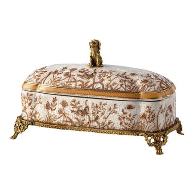 茱莉安法式陶瓷铜桌面摆件