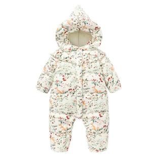 [真心绒]迷你巴拉女童三防羽绒连体衣宝宝婴儿鹅绒爬服2025冬新款