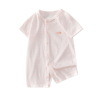 婴儿衣服夏季薄款纯棉空调服短袖连体衣套装哈衣爬服男女宝宝夏装