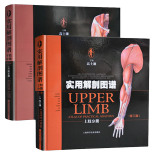 正版实用解剖图谱套装( 3三版)上下肢共2册高士濂精装彩色人体解剖骨科手神经普通外科临床医师教学科研工具书