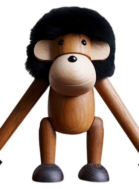 柚木北欧风格丹麦设计实木长毛猴