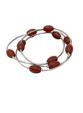 925银复古红玛瑙多层手链女小众设计百搭国风新中式手环饰品