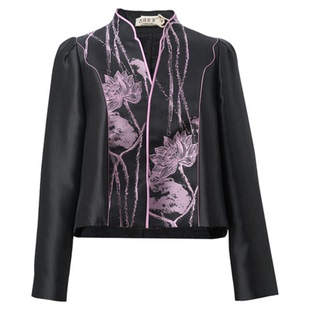 吉祥衣家气质高端新中式国风桑蚕丝高级感短款女装花生池泽外套