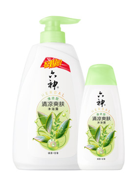 六神沐浴露清凉爽肤沐浴露700g绿茶甘草沐浴液乳留香男女正品