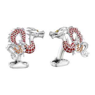 英国Tateossian龙年限定水晶盘龙西装法式衬衫袖扣袖钉男士袖口扣