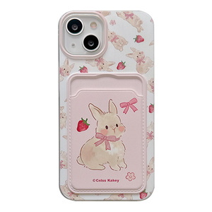ins韩系蝴蝶结兔子卡包适用苹果15promax手机壳iphone14promax小众12带挂绳15女13pro新款14卡通11全包手机套