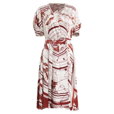 [CM&IWC联名]COMME MOI吕燕设计师早春收腰短袖醋酸连衣裙