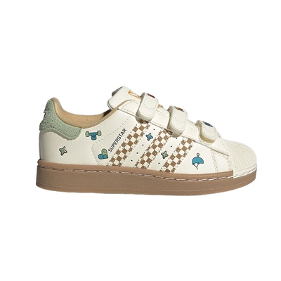 阿迪达斯三叶草男女小童贝壳头迪士尼三眼仔联名魔术贴板鞋JS2470