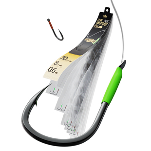 汉鼎无结子线双钩成品绑好有刺野钓 伊势尼草鱼鲤鳊鱼6付鱼钩仕挂