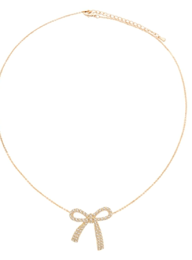 项链女吊坠925纯银简约气质ins网红小众不掉色防过敏蝴蝶结锁骨链