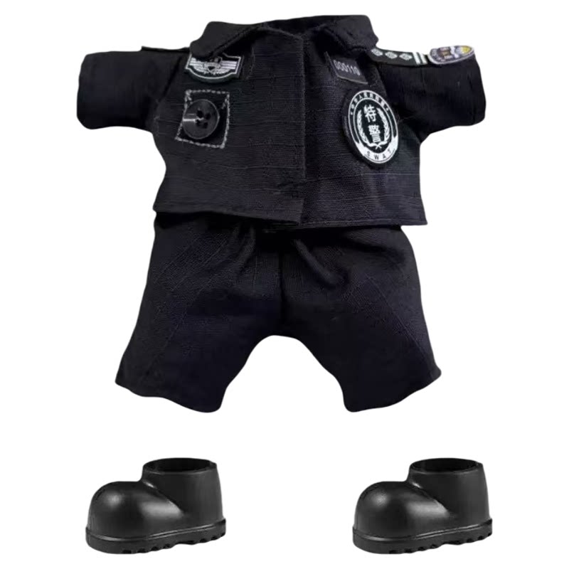 labubu拉布布娃衣警察衣服套装一二三代通用17cm衣服着替公安衣服