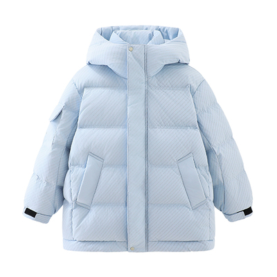 半度闲2025冬原创中长连帽羽绒服