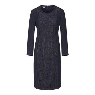 蓝色蕾丝拼接连衣裙LL18347A