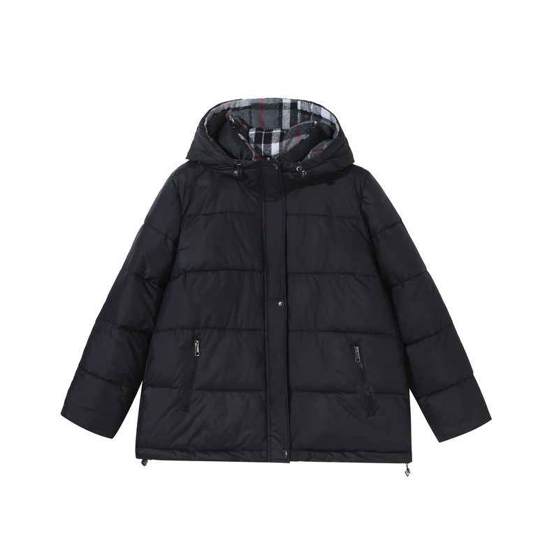 宽松显瘦保暖加肥连帽棉服特大码