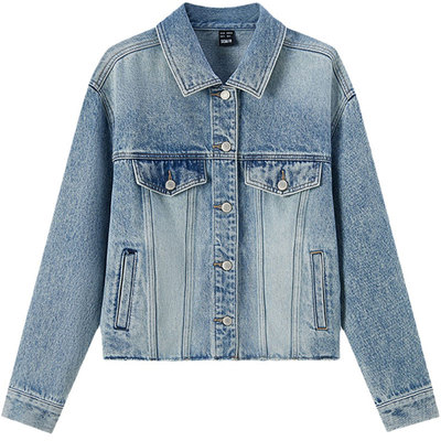 森马牛仔外套女春季短款夹克宽松