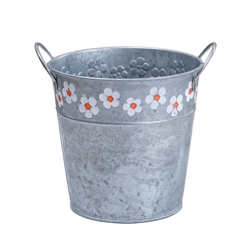 园艺杂货做旧铁皮花盆+INS风铁艺