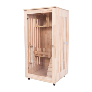 定制猫别墅实木猫柜猫咪屋舍家用室内猫窝猫房猫笼子超大自由空间