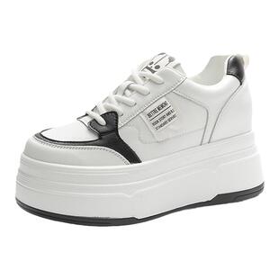 9cm内增高女鞋2026爆款新款厚底小白鞋女真皮春季小个子板鞋百搭