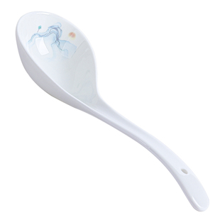 家用大汤勺长柄调羹勺子陶瓷轻奢大勺景德镇骨瓷马戈酒店粥勺稀饭