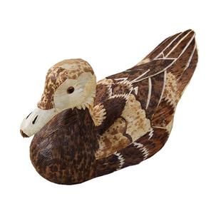 纯手工民间工艺鸳鸯笋壳笋皮编制制作竹编鸭子茶宠摆件 居家饰品