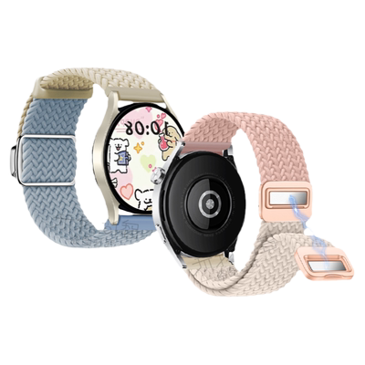 适用三星Galaxy watch 7/FE/6 classic手表磁吸编织滑扣表带watch5pro运动watch4classic智能gear s3夏天透气