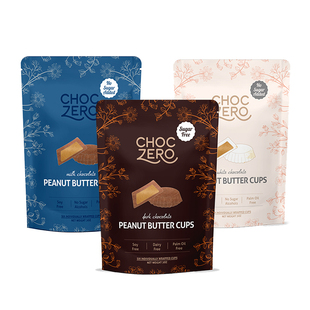 ChocZero进口无蔗糖黑巧克力花生酱夹心纯可可脂健身控糖生酮零食
