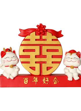 招财猫摆件结婚送新人新婚礼物送新娘婚礼闺蜜订婚礼物高档实用品